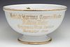 Porcelain Advertising Punch Bowl, 19th c., for "Ra