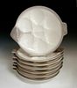 Seven Piece French Ceramic Oyster Set, 20th c., co