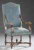 Louis XVI Style Carved Walnut Upholstered Fauteuil