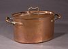 French Copper Covered Daubiere, 19th c., H.- 9 in.