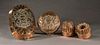 Group of Four Copper Jelly Molds, early 20th c., t