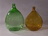 Two Mold Blown Glass Wine Carboys, 19th c., one in