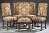 Set of Eight Louis XIII Style Carved Beech Upholst