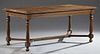 French Provincial Carved Walnut Dining Table, earl