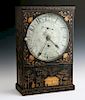 Unusual English Regency Japanned Shelf Clock, firs