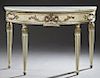 Louis XVI Style Polychrome Marble Top Console Tabl