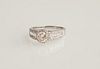 Lady's 14K White Gold Dinner Ring, with a central