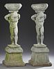 Pair of English Style Cast Stone Circular Planters