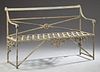 Regency Style Cast and Wrought Iron Garden Bench,