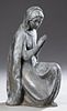 Large Patinated Bronze Figure of the Virgin Mary,