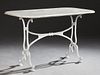French Marble Top and Iron Bistro Table, 19th c.,