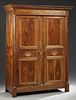 French Charles X Marquetry Inlaid Walnut Armoire,