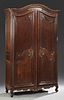 Louis XV Style Carved Mahogany Double Door Armoire