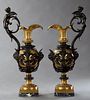 Exceptional Pair of Gilt and Patinated Bronze and