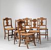 Set of Six Grain-painted Side Chairs