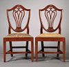 Pair of Federal Mahogany Shield-back Side Chairs