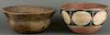 Hopi Stew Bowl (ca. 1870s) & Santo Domingo Dough Bowl (ca. 1930s)