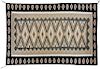 Navajo Rug black, gray, cream and mauve geometric