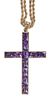 14 Kt. Gold and Amethyst Cross, Chain