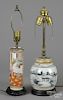 Two Chinese porcelain table lamps, 19th c., 7 1/2'' h. and 10'' h.