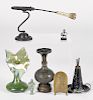 Miscellaneous decorative table accessories, to include an English silver skewer, a goffering iron