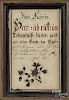 Pennsylvania ink and watercolor fraktur bookplate, early 19th c., 5'' x 3''.