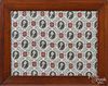 Engraved Centennial handkerchief with busts of George Washington, 11 1/2'' x 15 1/2''.