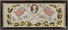 Two Victorian needlework banners, 8'' x 20 1/2'' and 7 1/2'' x 20 1/4''.