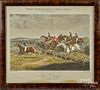 After Alken, set of four color lithograph horse racing scenes, 10'' x 14 1/2''.