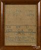 Two American silk on linen samplers, 19th c., one inscribed Mary Allen New York, 9 1/2'' x 7 1/2''