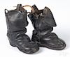 Pair of Victorian leather children's boots, 5'' h., 4 3/4'' w.