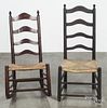 Two Delaware Valley ladderback chairs, early 19th c.