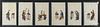 Six Chinese pith paper paintings, 19th c., frame - 13'' x 50''.