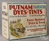 Putnam Fadeless Dyes-Tints countertop display, retaining original dye packets, 14 1/2'' h.