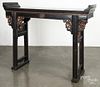Chinese black lacquer altar table, 48 1/2'' h., 63'' w.