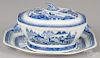 Chinese export porcelain Canton tureen and undertray, 19th c., 6 1/2'' h., 13 1/2'' l.