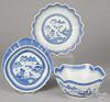 Two Chinese export porcelain Canton bowls and a shrimp dish, 19th c., 2 1/8'' h., 10 1/2'' dia.