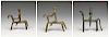 3 Excavated Djenne Bronze Equestrian Burial Figures