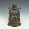 Petite Benin Bronze Commemorative Royal Portrait Bust