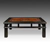 19th C. Chinese Relief Carved Top Low Table