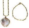 14 Kt. Gold Mabé Pearl Pendant, Chain