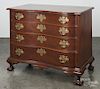 Benchmade Chippendale style mahogany oxbow chest of drawers, 33 3/4'' h., 41 1/4'' w.