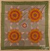Pieced star quilt, 19th c., 79'' x 80''.