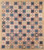 Pieced diamond and star in block quilt, late 19th c., 66'' x 79''.