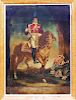 Eglomise Reverse Painted Glass King George IV Equestrian Portrait