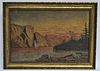 19th c. AMERICAN WEST OIL PAINTING
