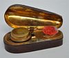 ANTIQUE FIGURAL TRAVELING INKWELL