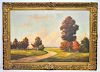 1940s OIL ON CANVAS LANDSCAPE NY STATE