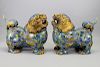 Qing Dynasty Chinese Cloisonne Enameled Foo Dogs