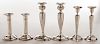 Three Pairs Sterling Candlesticks